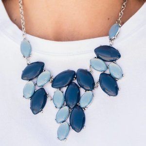 Necklace, Silver, Blue